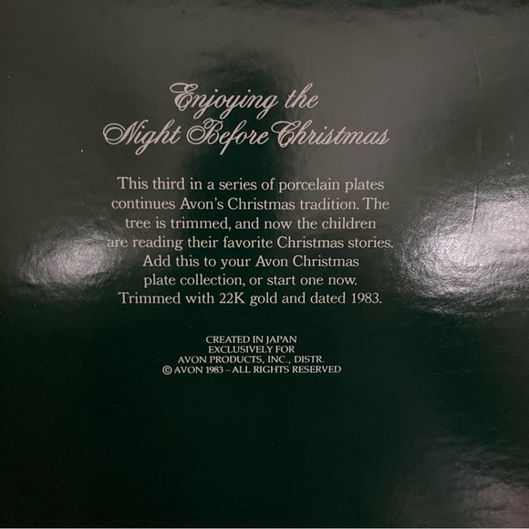 Avon porcelain collectible Christmas plate, 1983 the night before Christmas - Picture 6 of 6
